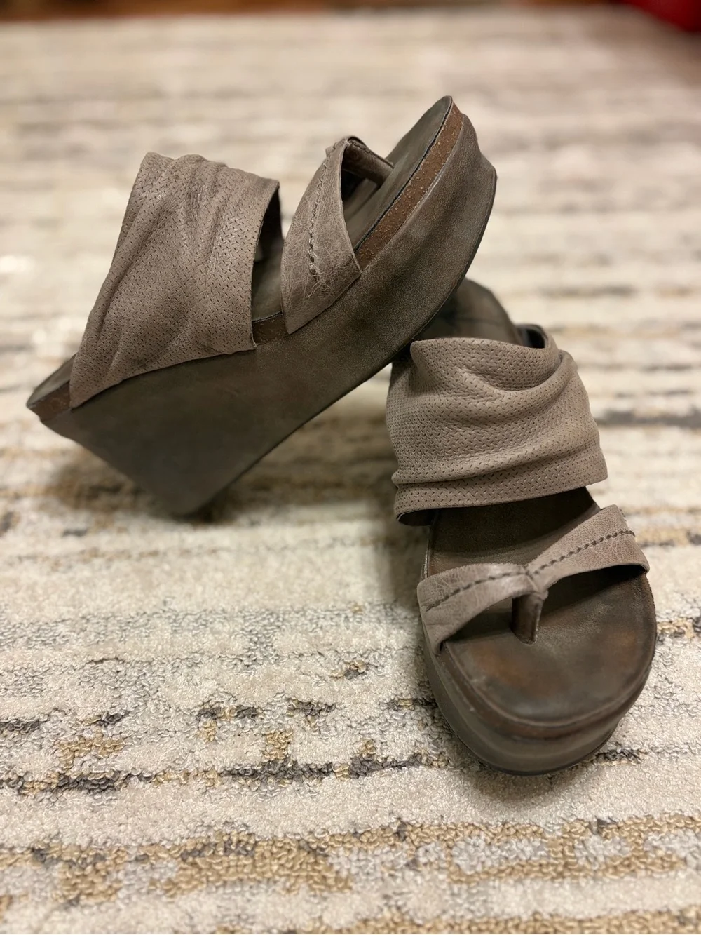 OTBT | Wedge Sandals in Taupe - size 7.5